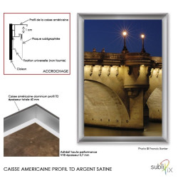 Caisse américaine profil TD Argent satiné